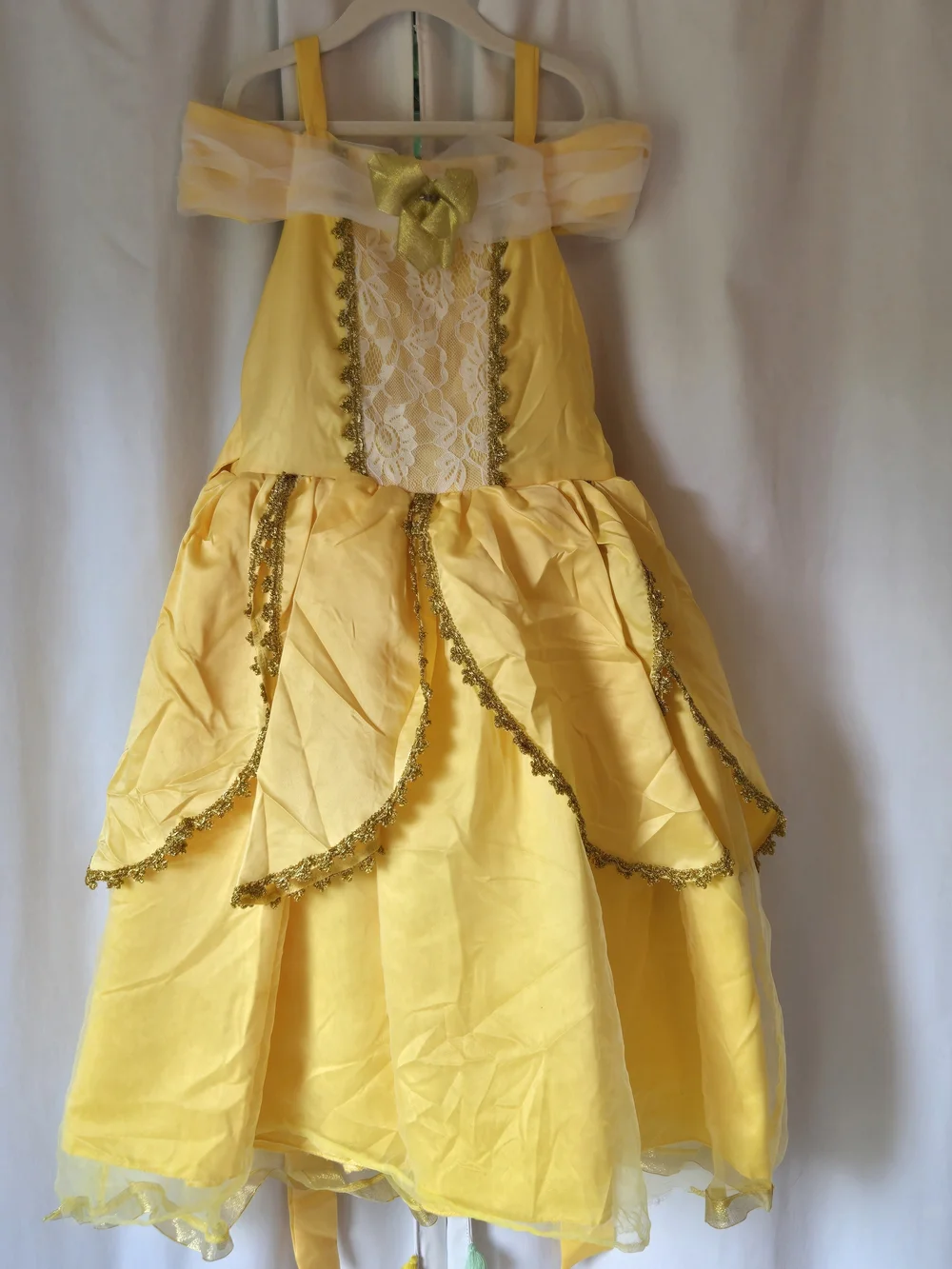 Belle Princess Dress Kids Costume with Gold Trim